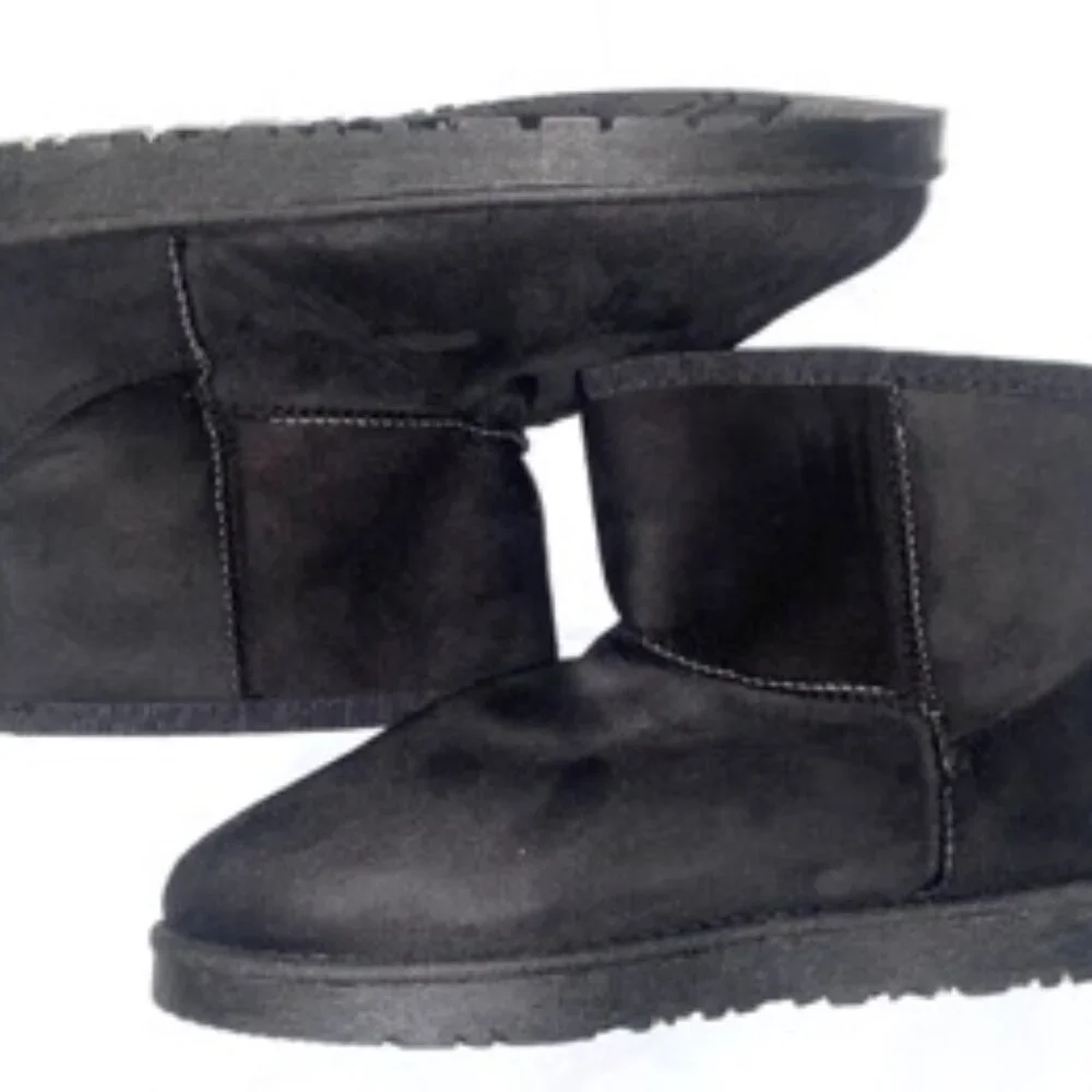 JOSINY Women's Snow Boots, Fur Lined Ankle Bootie Warm Short, Black Size 5 - Picture 2 of 6